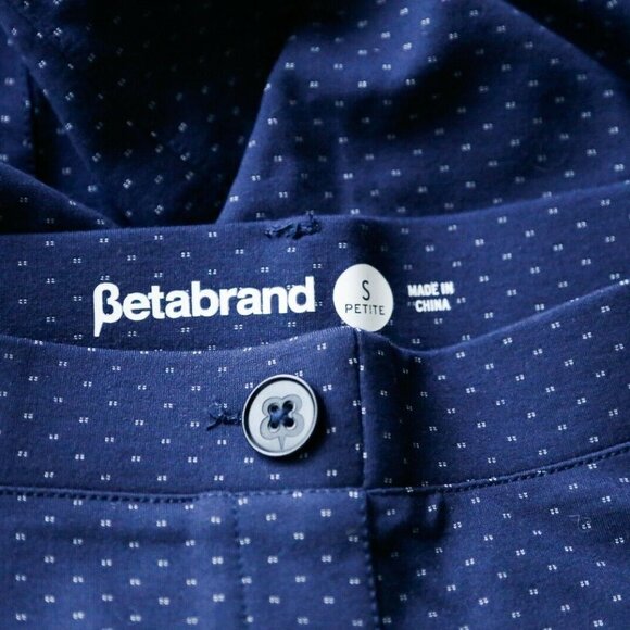 BetaBrand Navy Blue Fine Polka Dot Pants - Picture 8 of 9